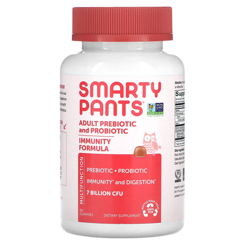 SmartyPants Adult Prebiotic and Probiotic Strawberry Creme 7 Billion CFU 60 Gummies 1 SmartyPants Adult Prebiotic and Probiotic Strawberry Creme 7 Billion CFU 60 Gummies 817053023012