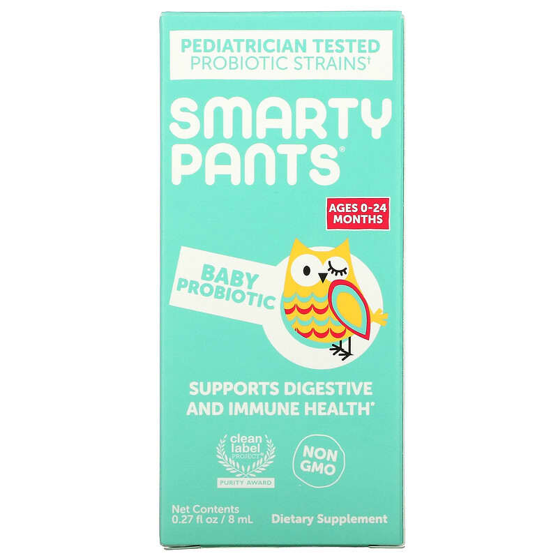 SmartyPants Baby Probiotic 0-24 Months Unflavored 0.27 fl oz (8 ml) 1 SmartyPants Baby Probiotic 0-24 Months Unflavored 0.27 fl oz (8 ml) 817053023456