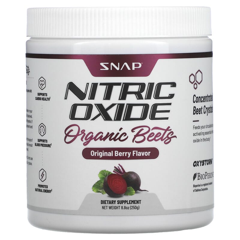 Snap Supplements Nitric Oxide Organic Beets Original Berry 8.8 oz (250 g) 1 Snap Supplements Nitric Oxide Organic Beets Original Berry 8.8 oz (250 g) 850039253010