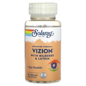 Solaray Advanced Formula Vizion with Blueberry & Lutein 90 VegCaps 076280031508