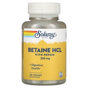 Solaray Betaine HCL with Pepsin 250 mg 180 VegCaps 076280048162