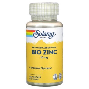 Solaray Bio Zinc 15 mg 100 VegCaps 076280047059