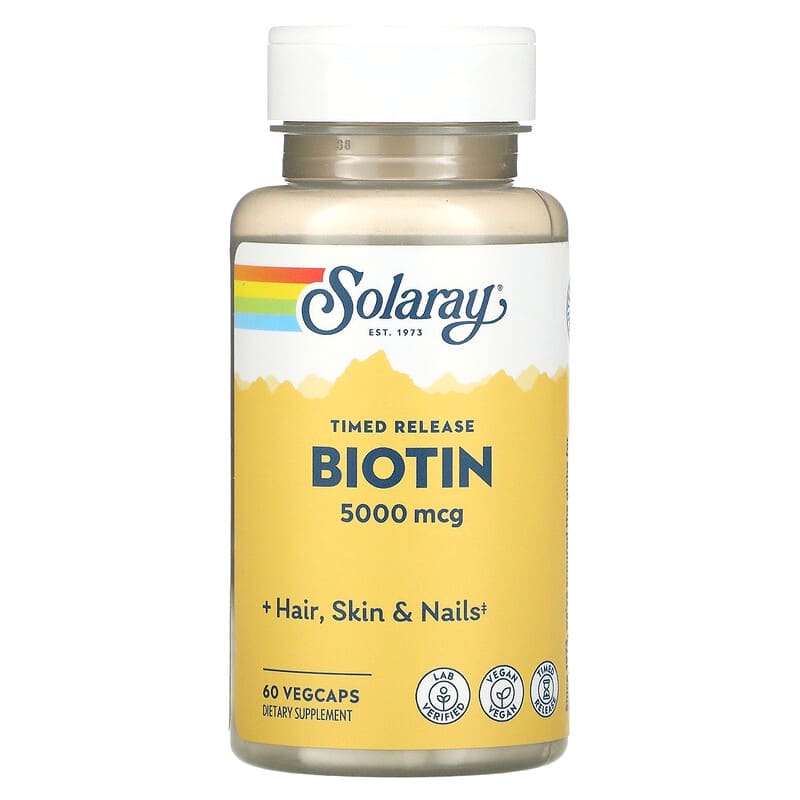 Solaray Biotin 5,000 mcg 60 VegCaps 1 Solaray Biotin 5.000 mcg 60 VegCaps 076280435467