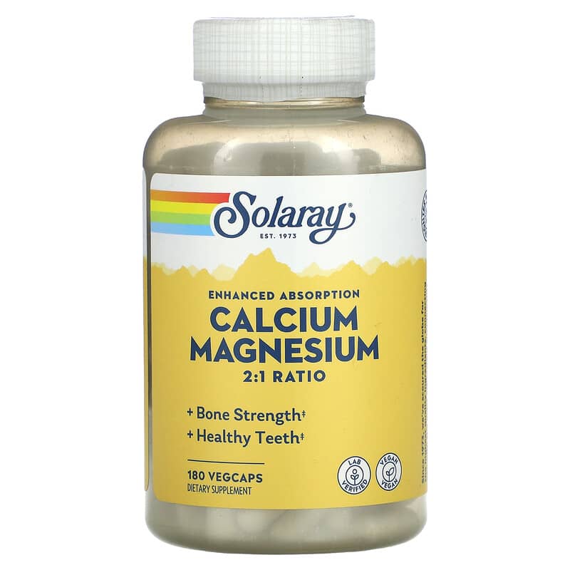Solaray Calcium Magnesium 2:1 Ratio 180 VegCaps 1 Solaray Calcium Magnesium 2:1 Ratio 180 VegCaps 076280045314
