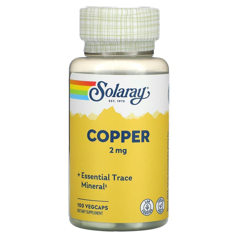 Solaray Copper 2 mg 100 VegCaps 1 Solaray Copper 2 mg 100 VegCaps 076280459319