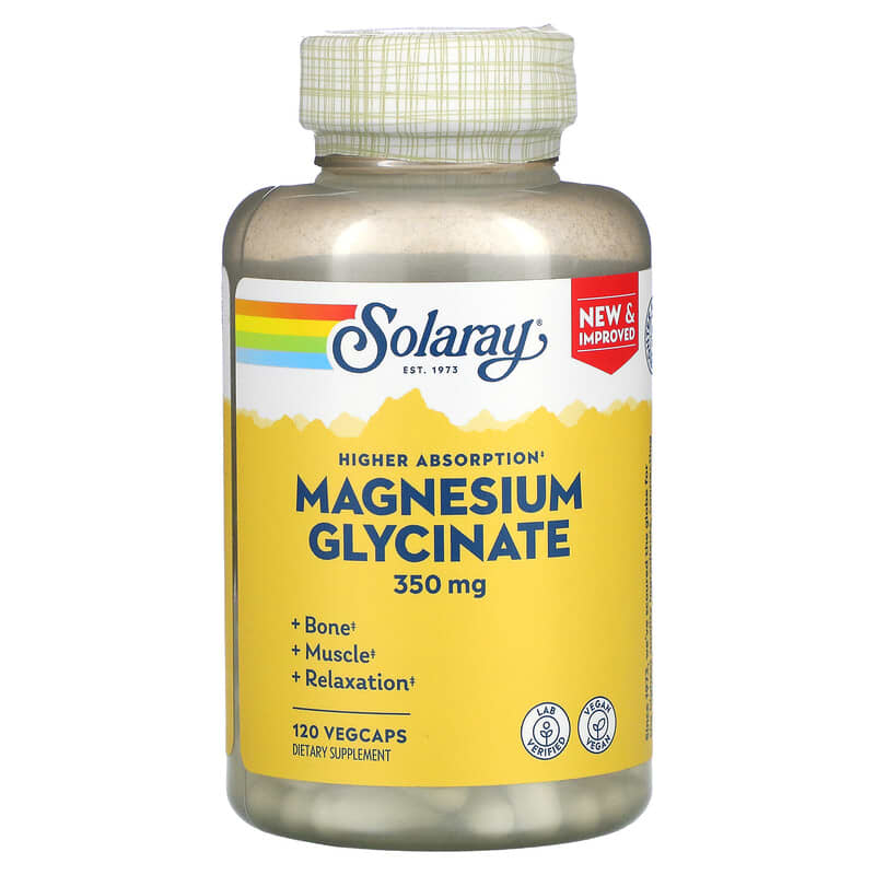 Solaray High Absorption Magnesium Glycinate 350 mg 120 VegCaps 1 Solaray High Absorption Magnesium Glycinate 350 mg 120 VegCaps 076280549010