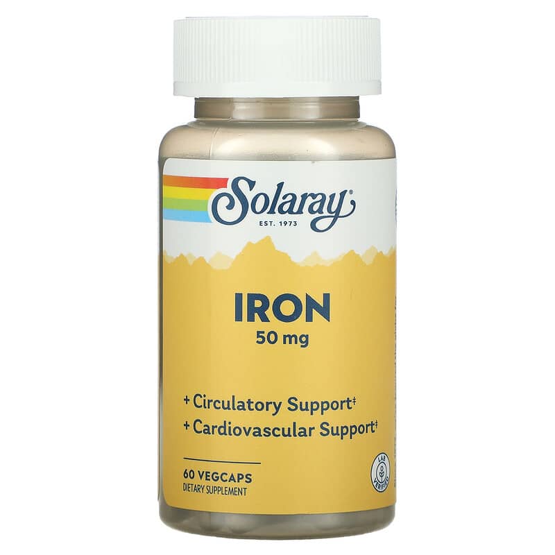 Solaray Iron 50 mg 60 VegCaps 1 Solaray Iron 50 mg 60 VegCaps 076280461053