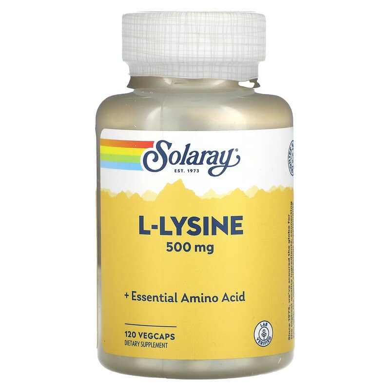 Solaray L-Lysine 500 mg 120 VegCaps 1 Solaray L-Lysine 500 mg 120 VegCaps 076280049411
