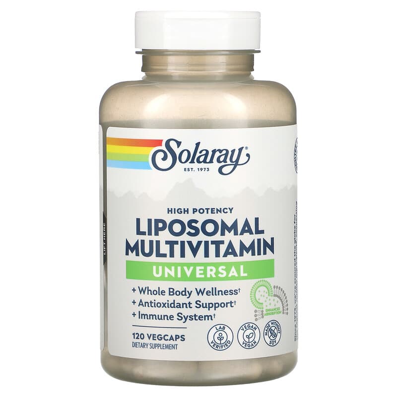 Solaray Liposomal Multivitamin Universal 120 VegCaps 1 Solaray Liposomal Multivitamin Universal 120 VegCaps 076280830385