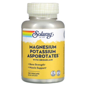 Solaray Magnesium Potassium Asporotates with Bromelain 120 VegCaps 076280045178