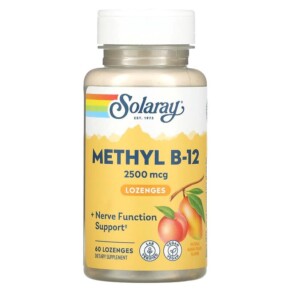 Solaray Methyl B-12 Natural Mango Peach 2.500 mcg 60 Lozenges 076280321838