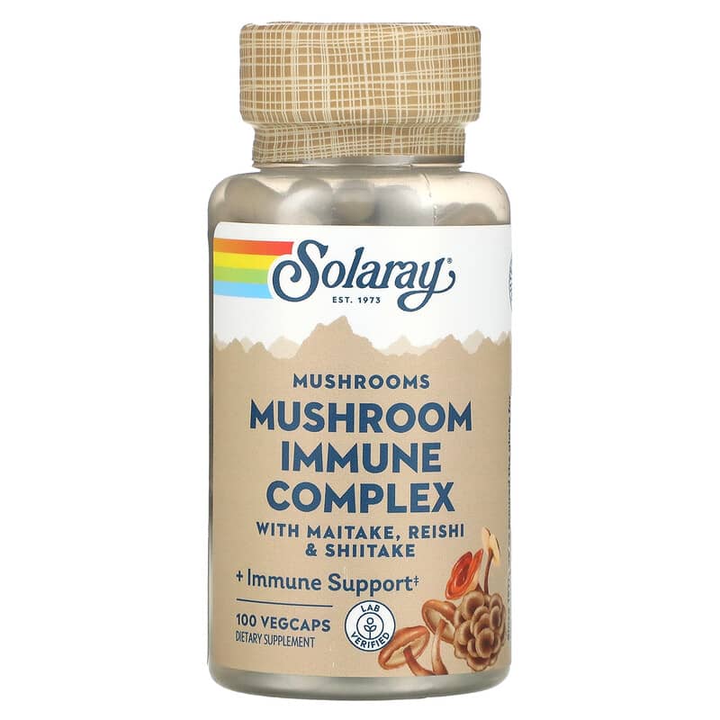 Solaray Fermented Mushroom Immune Complex 100 VegCaps 1 Solaray Mushroom Immune Complex with Maitake Reishi & Shiitake 100 VegCaps 076280013788