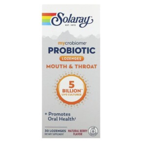 Solaray Mycrobiome Probiotic Mouth & Throat Natural Berry 5 Billion 30 Lozenges 076280826500