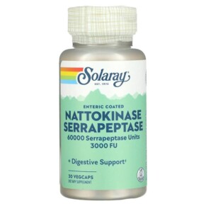 Solaray Nattokinase Serrapeptase Enteric Coated 30 VegCaps 076280937145