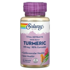Solaray Once Daily Turmeric 570 mg 60 VegCaps 076280186628