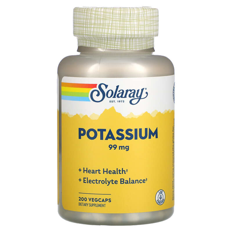 Solaray Potassium 99 mg 200 VegCaps 1 Solaray Potassium 99 mg 200 VegCaps 076280046717