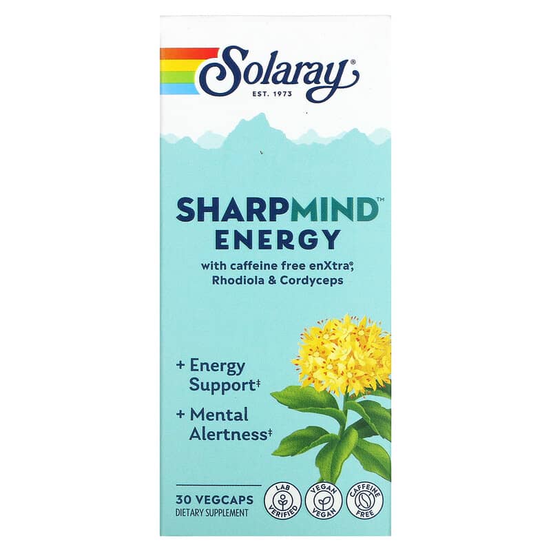 Solaray SharpMind Energy 30 Vegcaps 1 Solaray SharpMind Energy 30 Vegcaps 076280648065