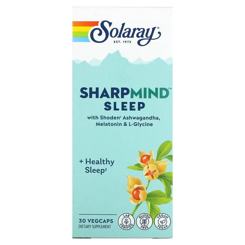 Solaray SharpMind Sleep 30 Vegcaps 1 Solaray SharpMind Sleep 30 Vegcaps 076280507874