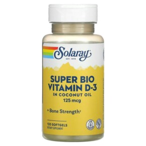 Solaray Super Bio Vitamin D-3 125 mcg 120 Softgels 076280697551