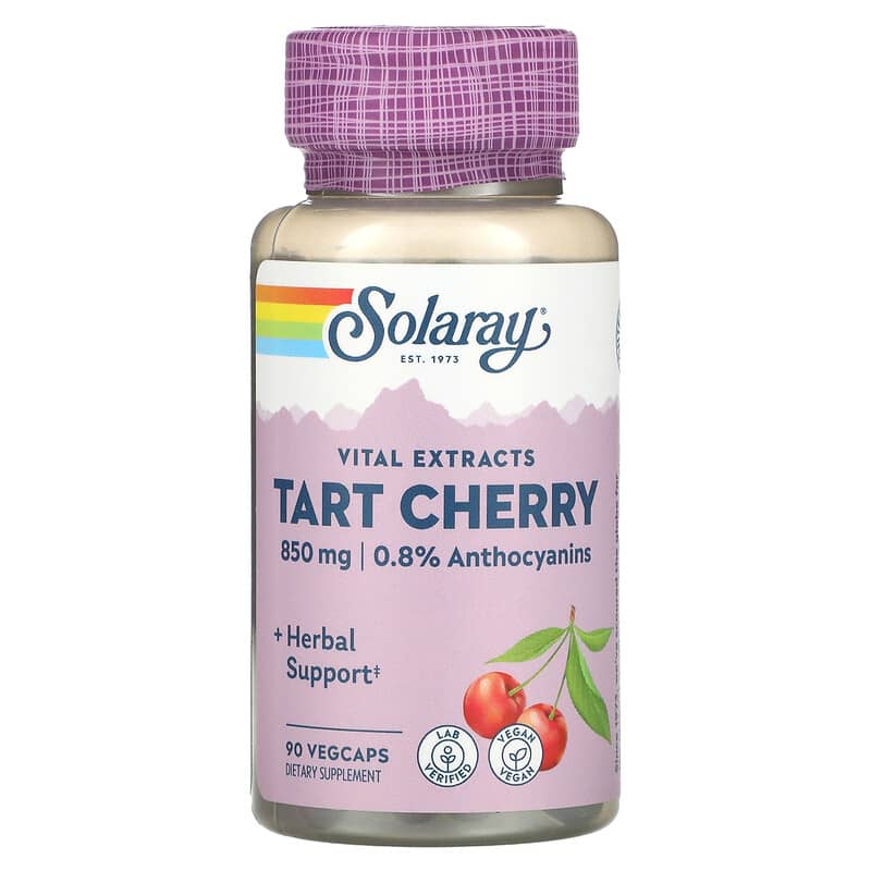Solaray Tart Cherry 850 mg 90 VegCaps 1 Solaray Tart Cherry 850 mg 90 VegCaps 076280033557