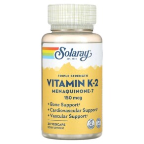 Solaray Triple Strength Vitamin K-2 Menaquinone-7 150 mcg 30 VegCaps 076280278774