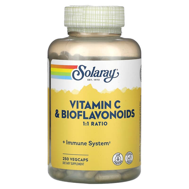 Solaray Vitamin C Bioflavonoids 1:1 Ratio 250 VegCaps 1 Solaray Vitamin C & Bioflavonoids 250 VegCaps 076280044331