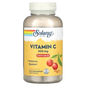 Solaray Vitamin C Chewables Natural Cherry 500 mg 100 Chewables 076280044904