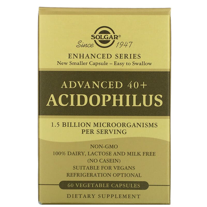 Solgar Advanced 40+ Acidophilus 60 Vegetable Capsules 1 Solgar Advanced 40+ Acidophilus 60 Vegetable Capsules 033984000278