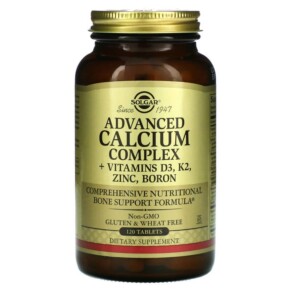 Solgar Advanced Calcium Complex + Vitamins D3 K2 Zinc Boron 120 Tablets 033984000285