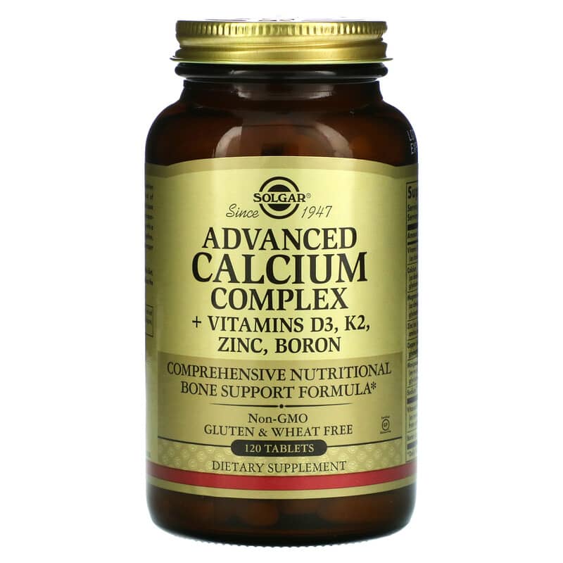 Solgar Advanced Calcium Complex + Vitamins D3 K2 Zinc Boron 120 viên 1 Solgar Advanced Calcium Complex + Vitamins D3 K2 Zinc Boron 120 Tablets 033984000285