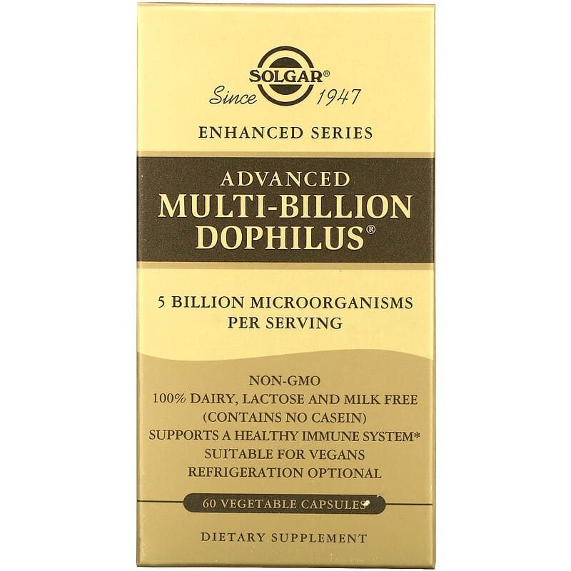 Solgar Advanced Multi-Billion Dophilus 60 Vegetable Capsules 1 Solgar Advanced Multi-Billion Dophilus 60 Vegetable Capsules 033984000391