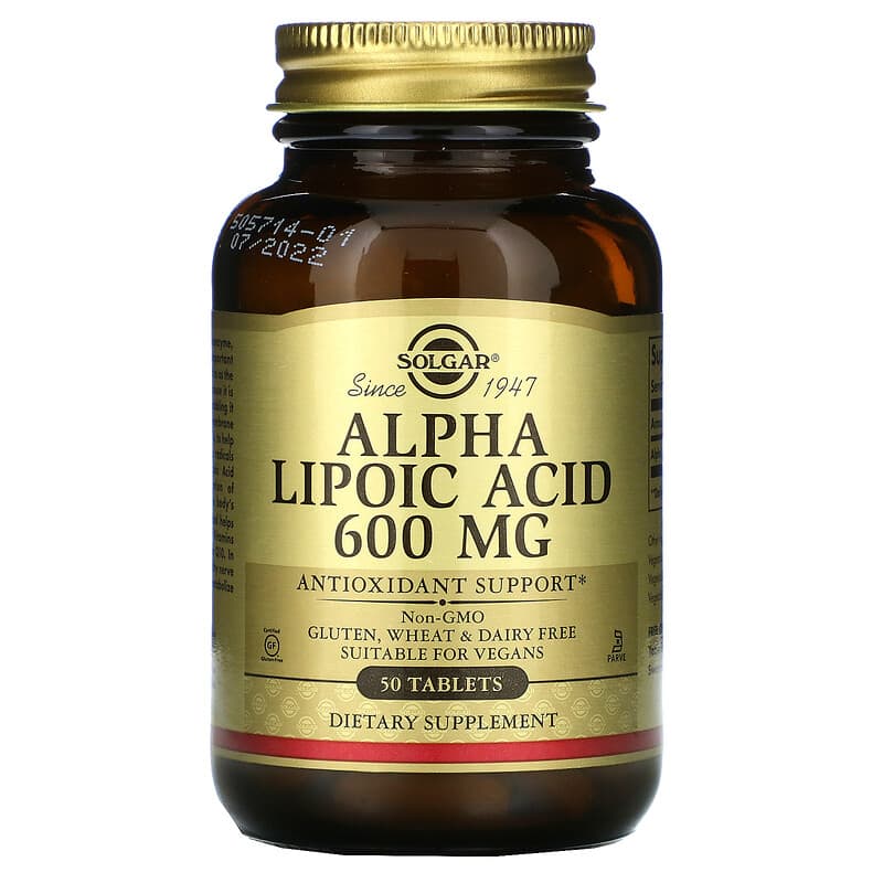 Solgar Alpha Lipoic Acid 600 mg 50 Tablets 1 Solgar Alpha Lipoic Acid 600 mg 50 Tablets 033984000544