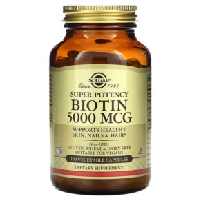 Solgar Biotin 5.000 mcg 100 Vegetable Capsules 033984003149