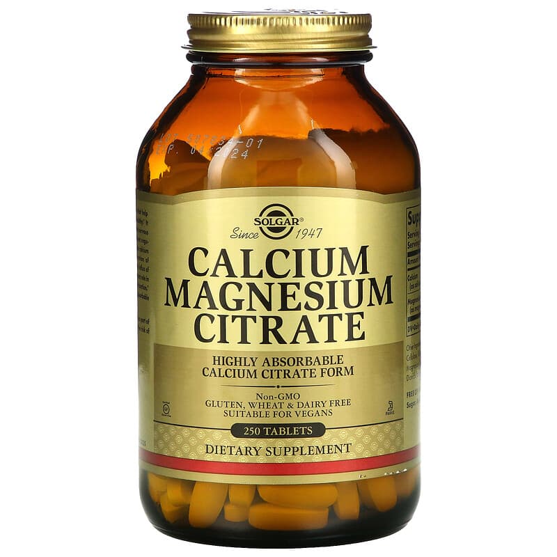 Solgar Calcium Magnesium Citrate 250 viên 1 Solgar Calcium Magnesium Citrate 250 Tablets 033984005105