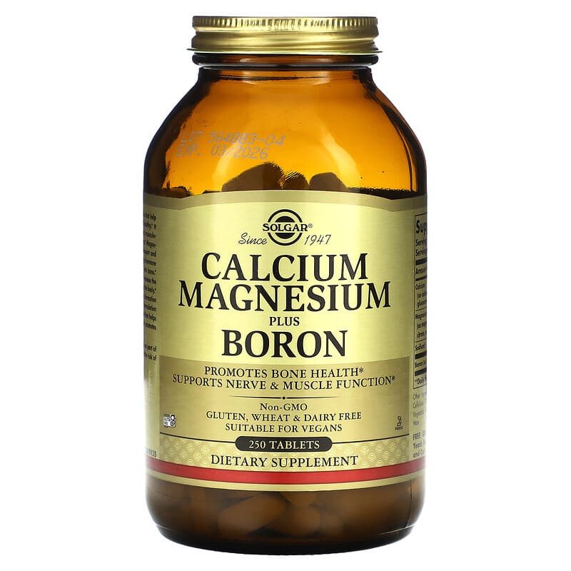 Solgar Calcium Magnesium Plus Boron 250 Tablets 1 Solgar Calcium Magnesium Plus Boron 250 Tablets 033984005167