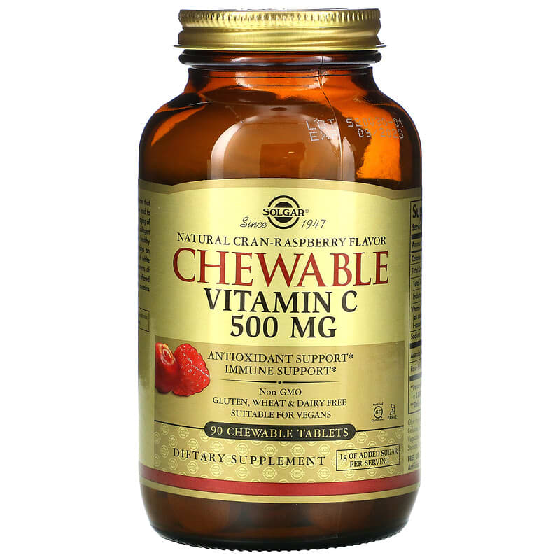 Solgar Chewable Vitamin C Natural Cran-Raspberry 500 mg 90 viên nhai 1 Solgar Chewable Vitamin C Natural Cran-Raspberry 500 mg 90 Chewable Tablets 033984004085