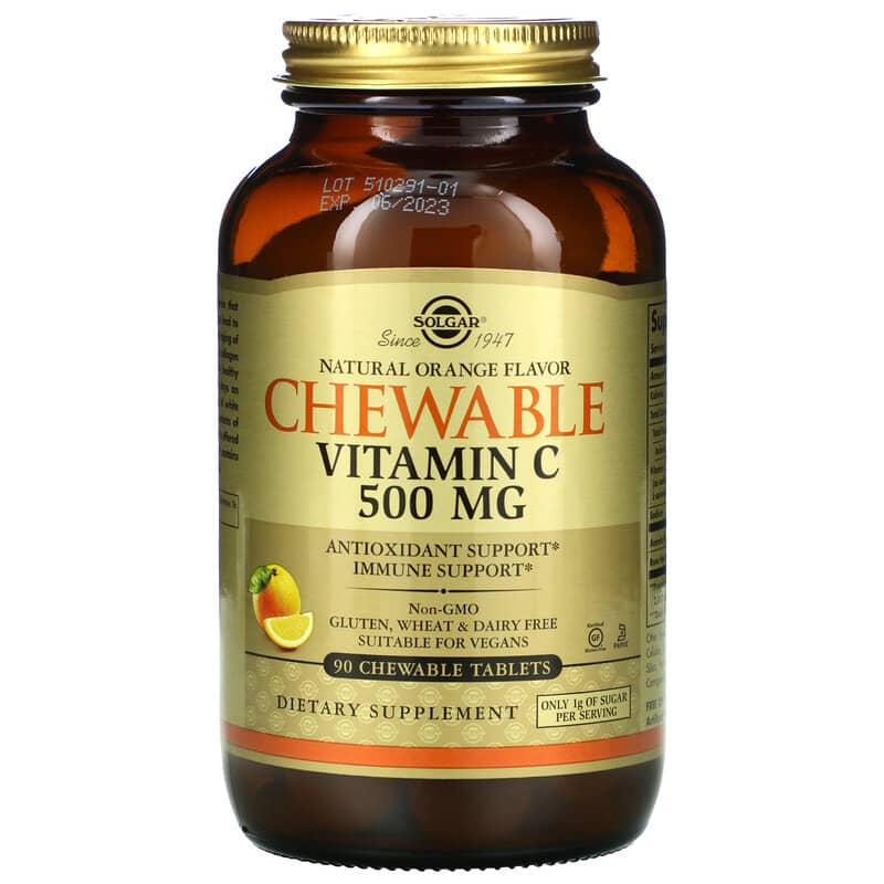 Solgar Chewable Vitamin C Natural Orange 90 viên nhai 1 Solgar Chewable Vitamin C Natural Orange 90 Chewable Tablets 033984004078
