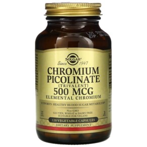 Solgar Chromium Picolinate 500 mcg 120 Vegetable Capsules 033984008724