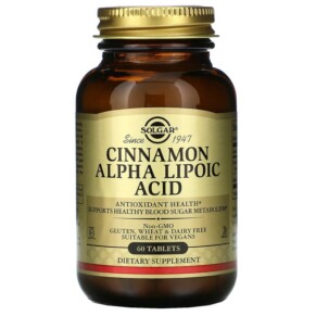 Solgar Cinnamon Alpha Lipoic Acid 60 Tablets 033984008786