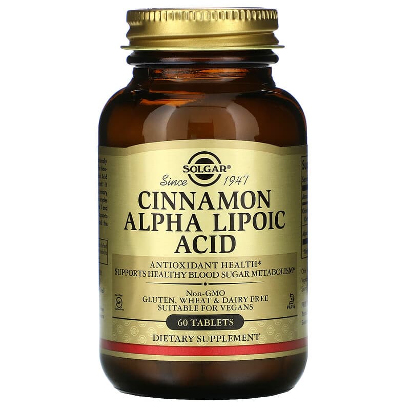 Solgar Cinnamon Alpha Lipoic Acid 60 viên 1 Solgar Cinnamon Alpha Lipoic Acid 60 Tablets 033984008786