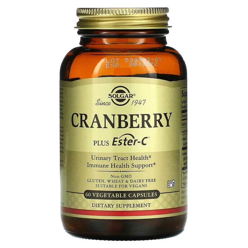 Solgar Cranberry Plus Ester-C 60 Vegetable viên 1 Solgar Cranberry Plus Ester-C 60 Vegetable Capsules 033984314054
