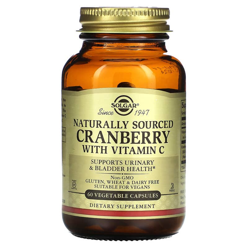 Solgar Cranberry with Vitamin C Naturally Sourced 60 Vegetable Capsules 1 Solgar Cranberry with Vitamin C Naturally Sourced 60 Vegetable Capsules 033984009554