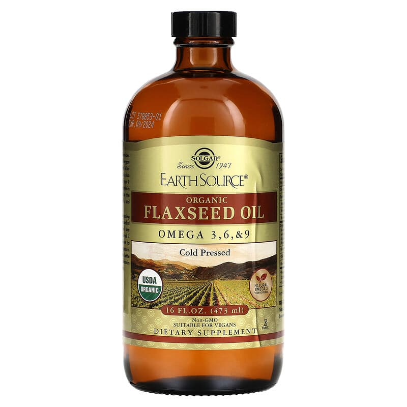 Solgar Earth Source Organic Flaxseed Oil 16 oz (473 ml) 1 Solgar Earth Source Organic Flaxseed Oil 16 fl oz (473 ml) 033984011328
