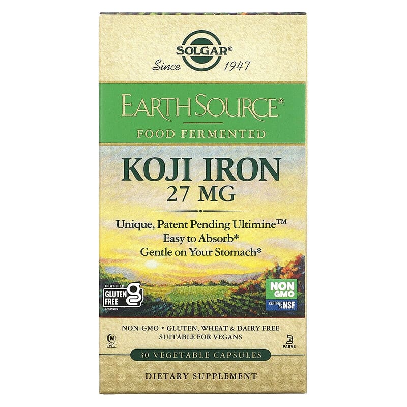 Solgar EarthSource Food Fermented Koji Iron 27 mg 30 Vegetable viên 1 Solgar EarthSource Food Fermented Koji Iron 27 mg 30 Vegetable Capsules 033984005341