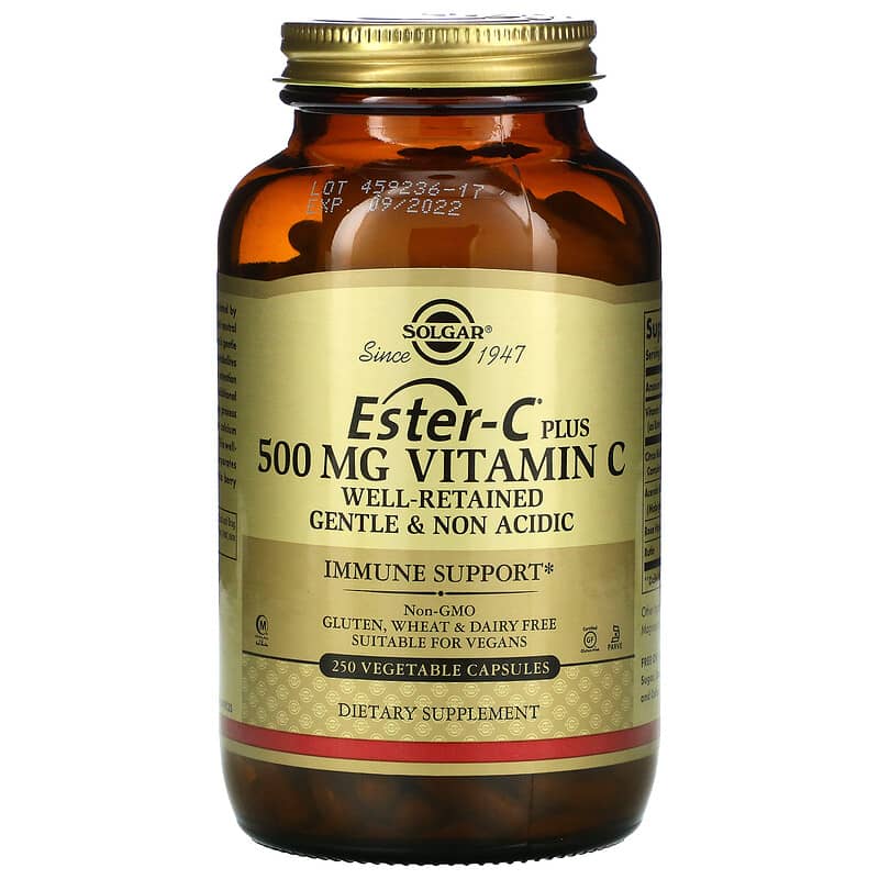 Solgar Ester-C Plus Vitamin C 500 mg 250 Vegetable viên 1 Solgar Ester-C Plus Vitamin C 500 mg 250 Vegetable Capsules 033984010499