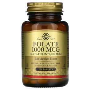 Solgar Folate 1.000 mcg 120 Tablets 033984535961