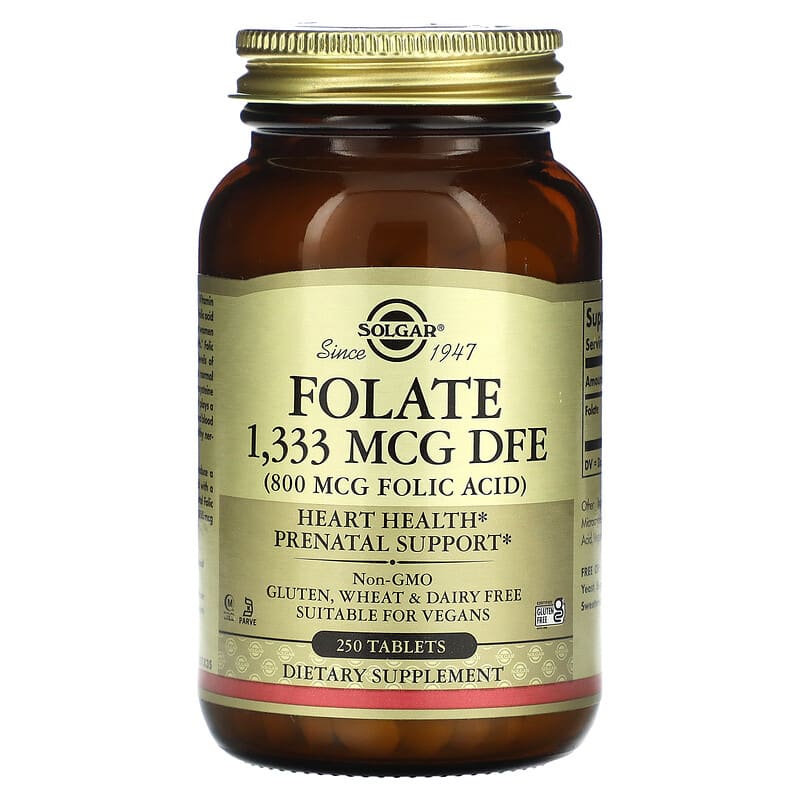 Solgar Folate 1,333 mcg DFE 250 viên 1 Solgar Folate 1.333 mcg DFE 250 Tablets 033984011014