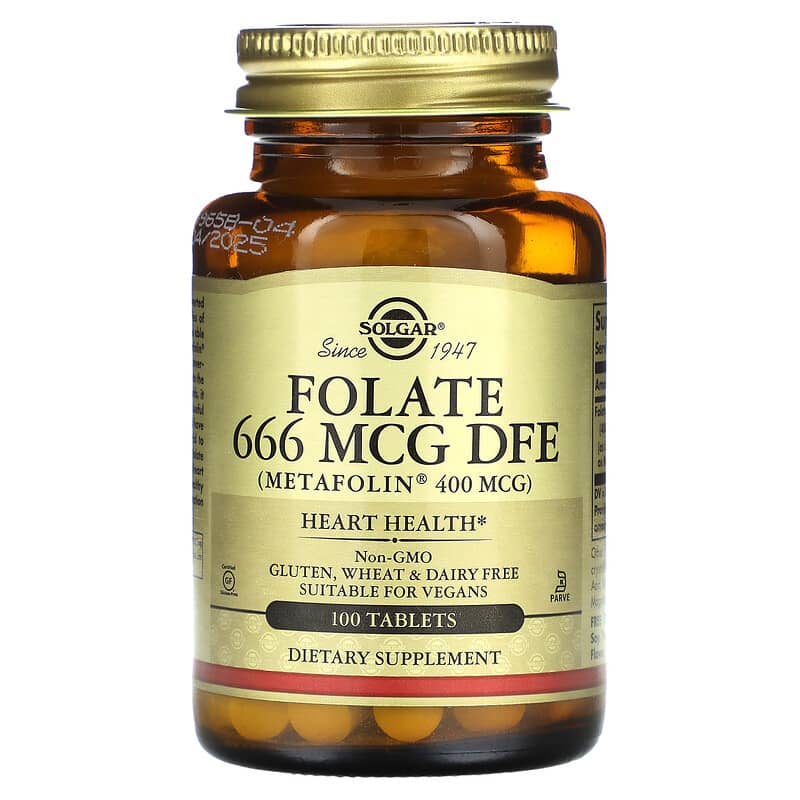 Solgar Folate as Metafolin 400 mcg 100 viên 1 Solgar Folate 666 mcg DFE 100 Tablets 033984019416