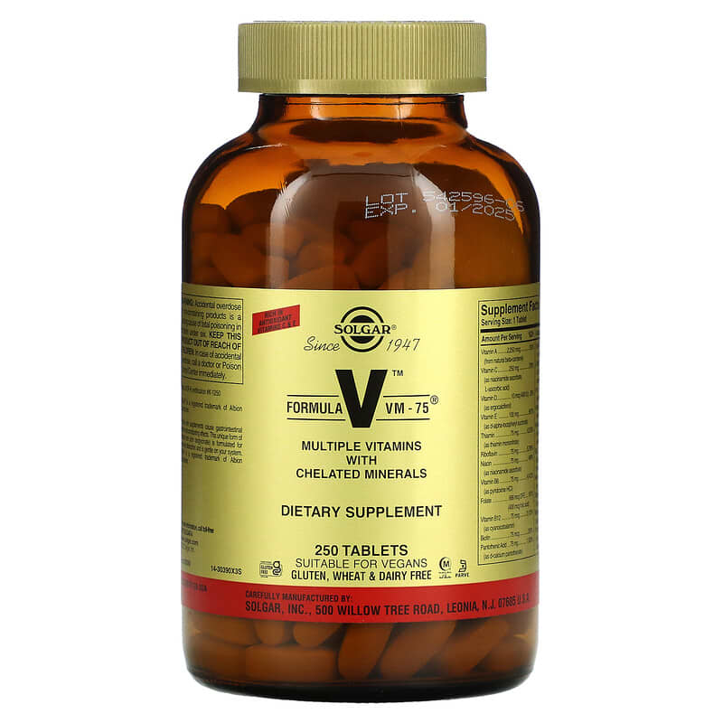 Solgar Formula VM-75 250 Tablets 1 Solgar Formula VM-75 250 Tablets 033984303904