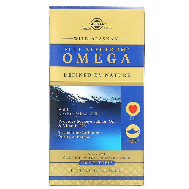 Solgar Full Spectrum Omega Wild Alaskan Salmon Oil 120 Softgels 1 Solgar Full Spectrum Omega Wild Alaskan Salmon Oil 120 Softgels 033984011106